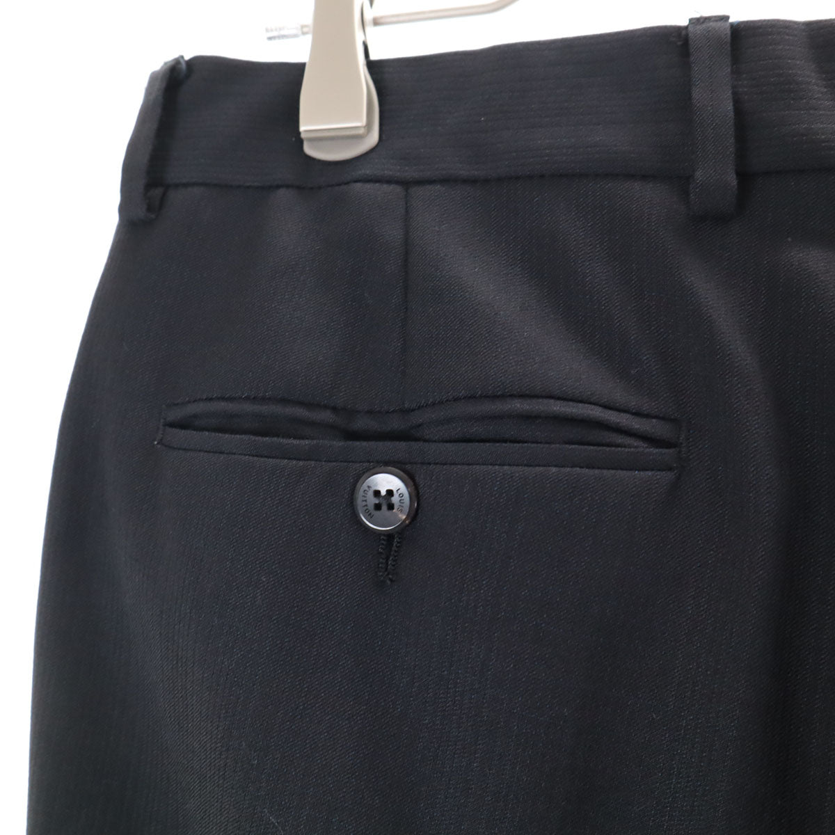 LOUIS VUITTON ルイヴィトン イタリア製 ストライプ パンツスーツ 上下 セットアップ 48 ブラック系 メンズ