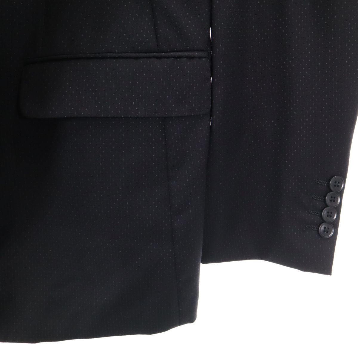 Emporio Armani エンポリオアルマーニ ストライプ パンツスーツ 上下 セットアップ 48 ブラック系 メンズ