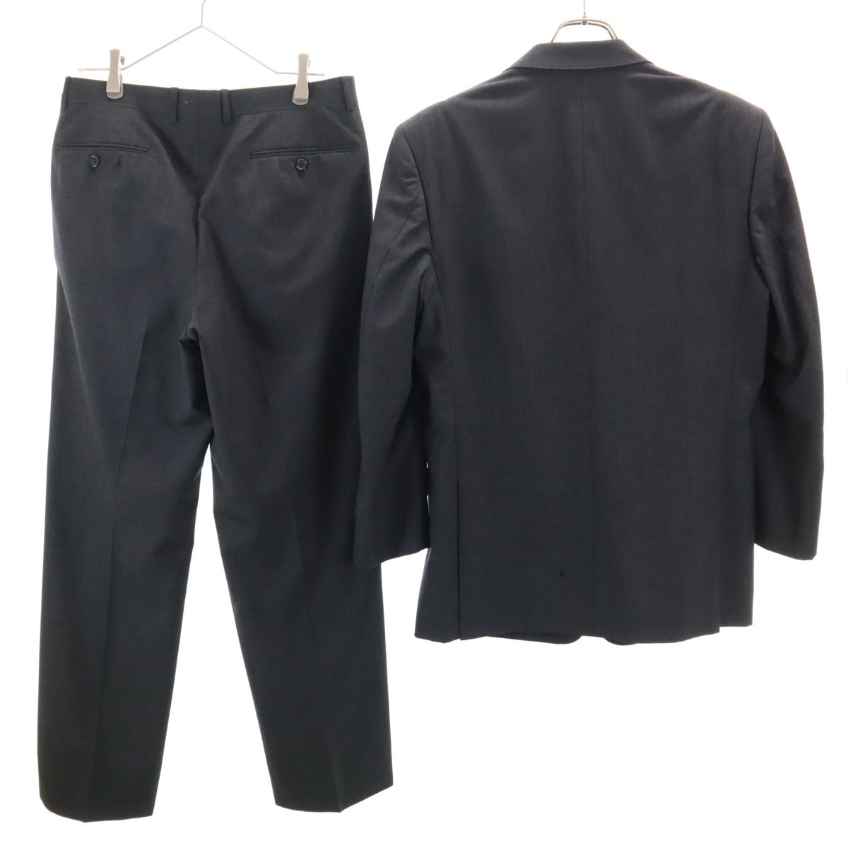 LANVIN ランバン 80s 90s オールド パンツスーツ 上下 セットアップ 48 チャコールグレー メンズ