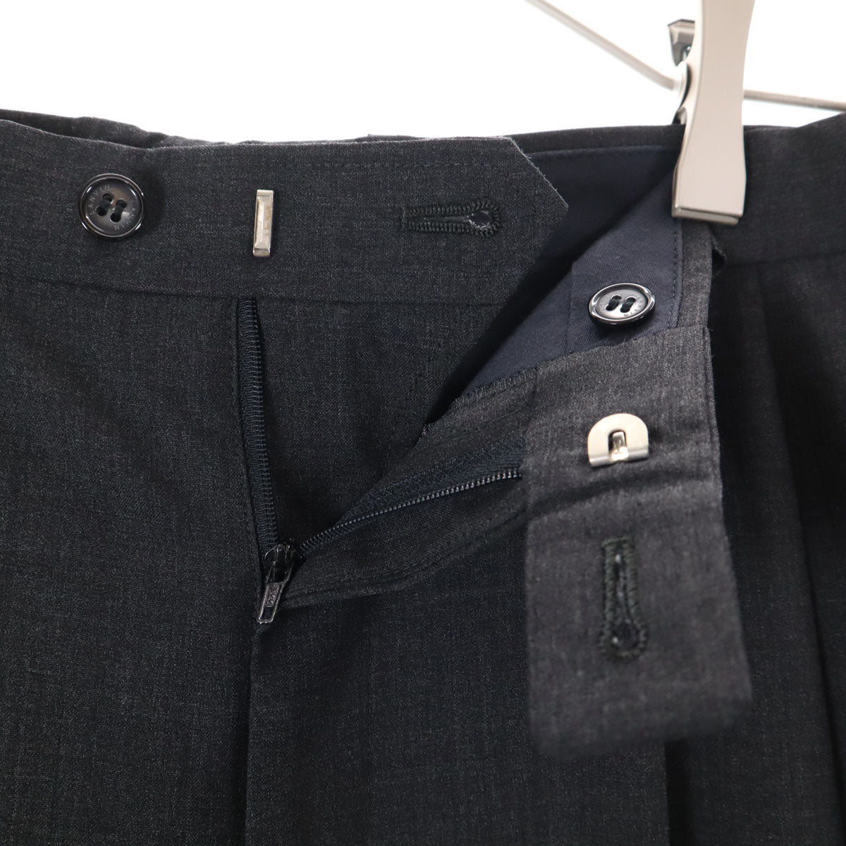 LANVIN ランバン 80s 90s オールド パンツスーツ 上下 セットアップ 48 チャコールグレー メンズ