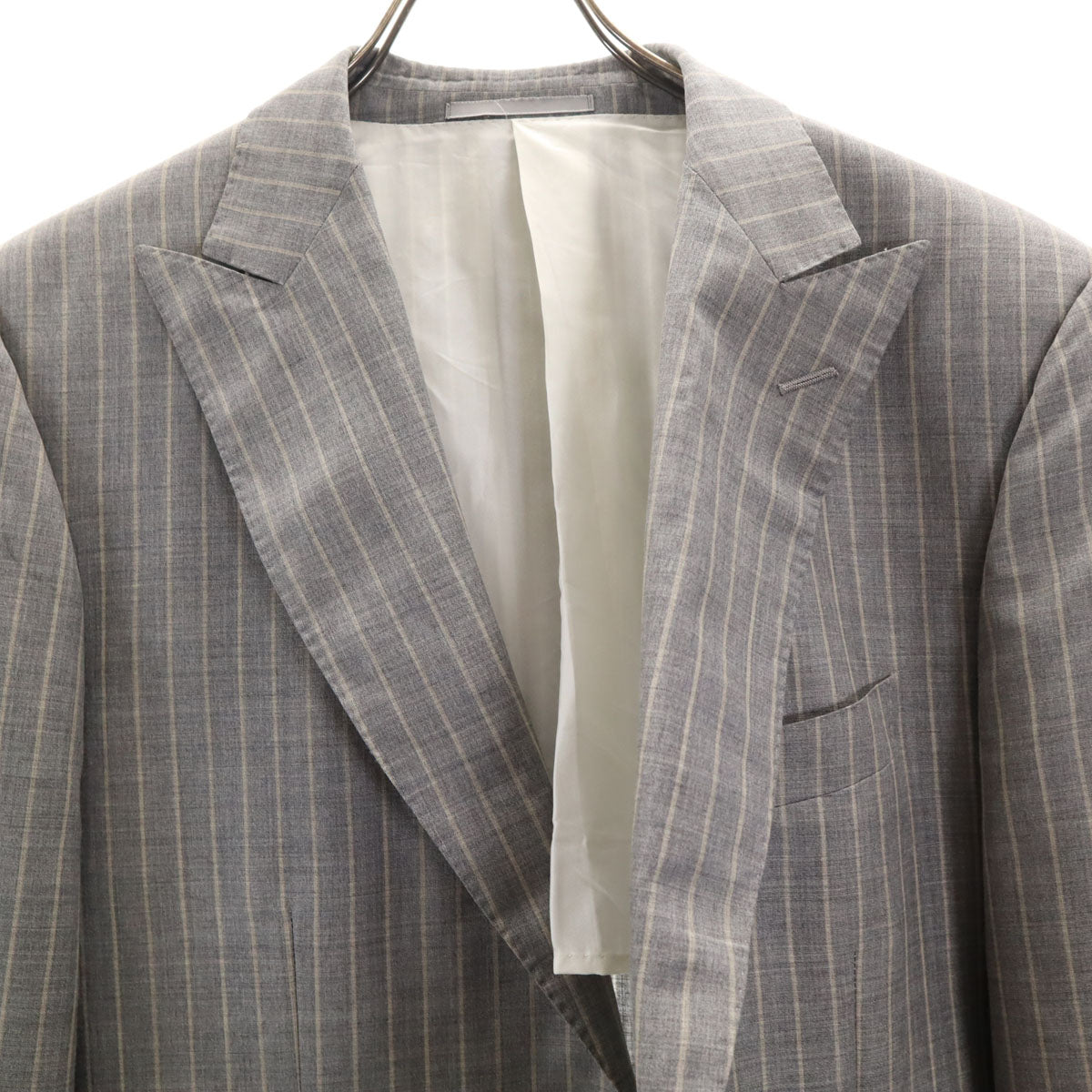 Ermenegildo Zegna エルメネジルドゼニア SUMMER TROFEO ストライプ パンツスーツ 上下 セットアップ 50C グレー系 メンズ