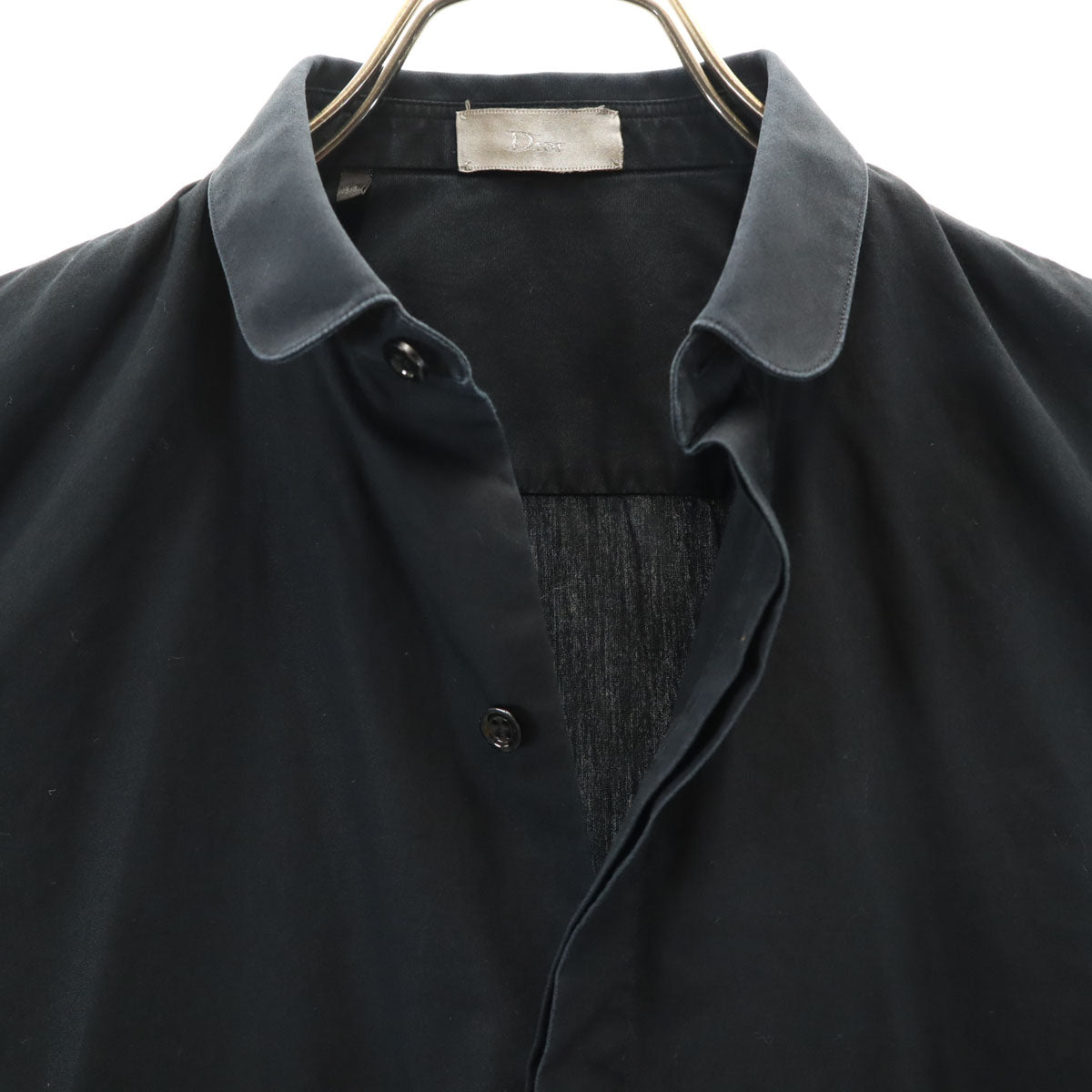 Dior ディオール イタリア製 長袖 比翼 シャツ 36 ブラック レディース