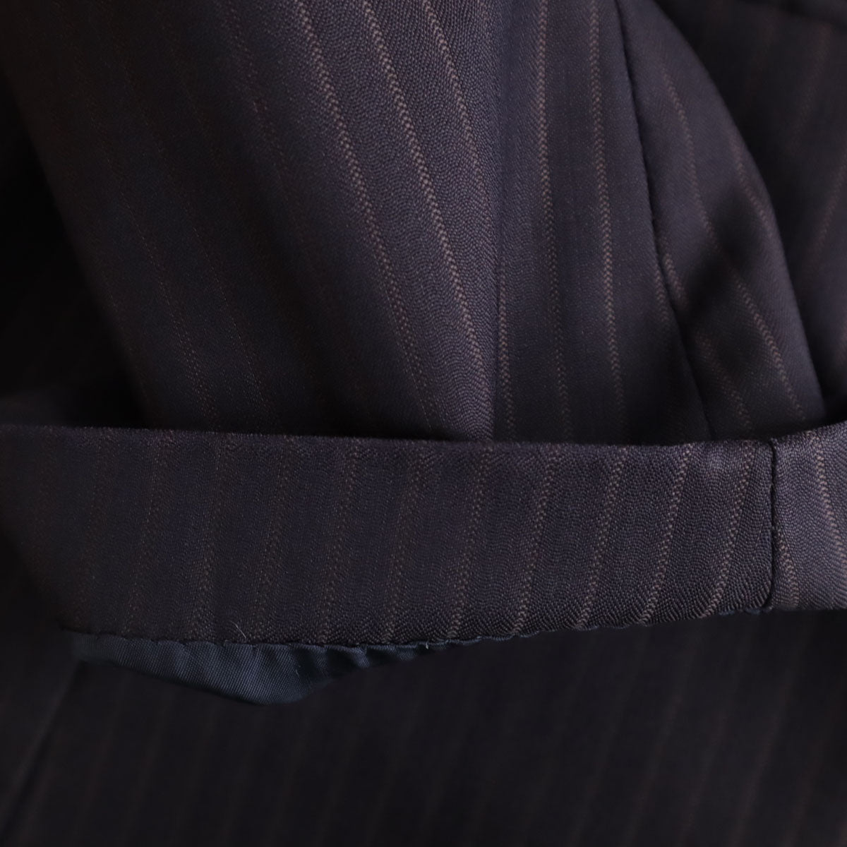 ARMANI COLLEZIONI アルマーニ コレツィオーニ イタリア製 ストライプ パンツスーツ 上下 セットアップ 46 ネイビー系 メンズ