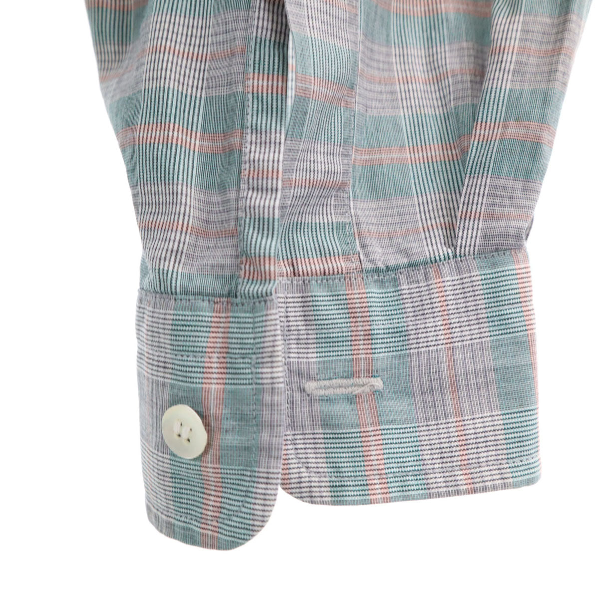 Christian Dior クリスチャンディオール 90s オールド チェック 長袖 オープンカラー シャツ グリーン系 メンズ