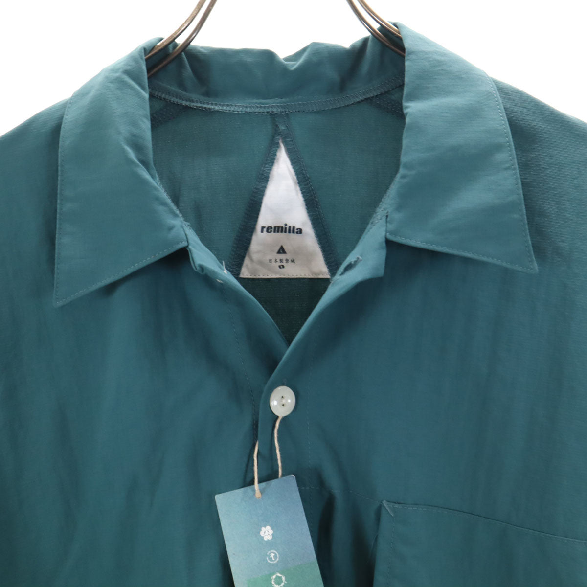 未使用 remilla レミーラ 日本製 長袖 タスラン シャツ L グリーン系 メンズ
