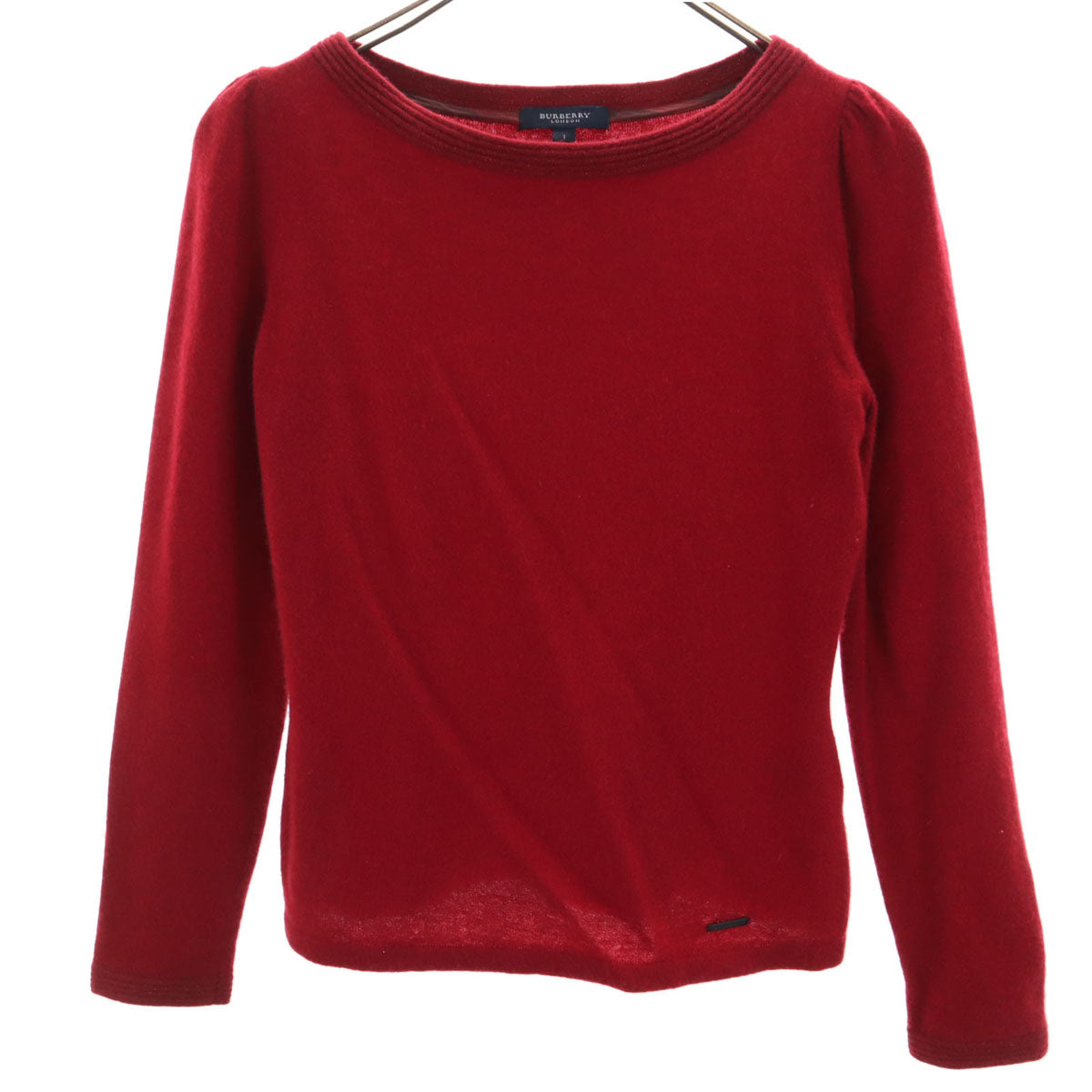 BURBERRY LONDON バーバリーロンドン カシミヤ100％ 長袖 ボートネック セーター 1 レッド系 三陽商会 ニット レディース