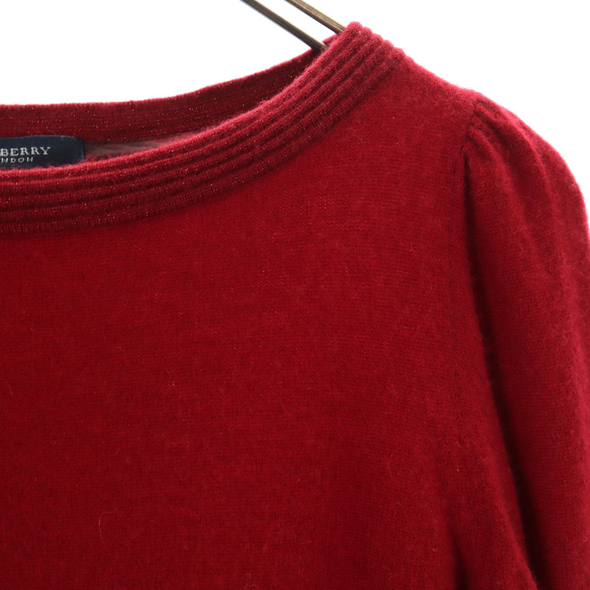 BURBERRY LONDON バーバリーロンドン カシミヤ100％ 長袖 ボートネック セーター 1 レッド系 三陽商会 ニット レディース