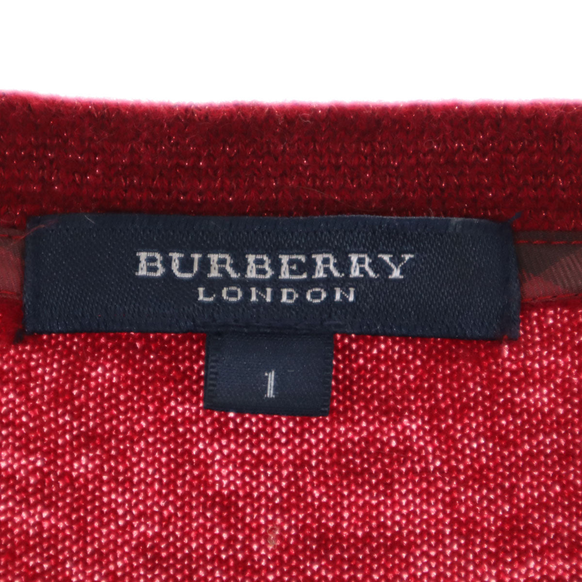 BURBERRY LONDON バーバリーロンドン カシミヤ100％ 長袖 ボートネック セーター 1 レッド系 三陽商会 ニット レディース