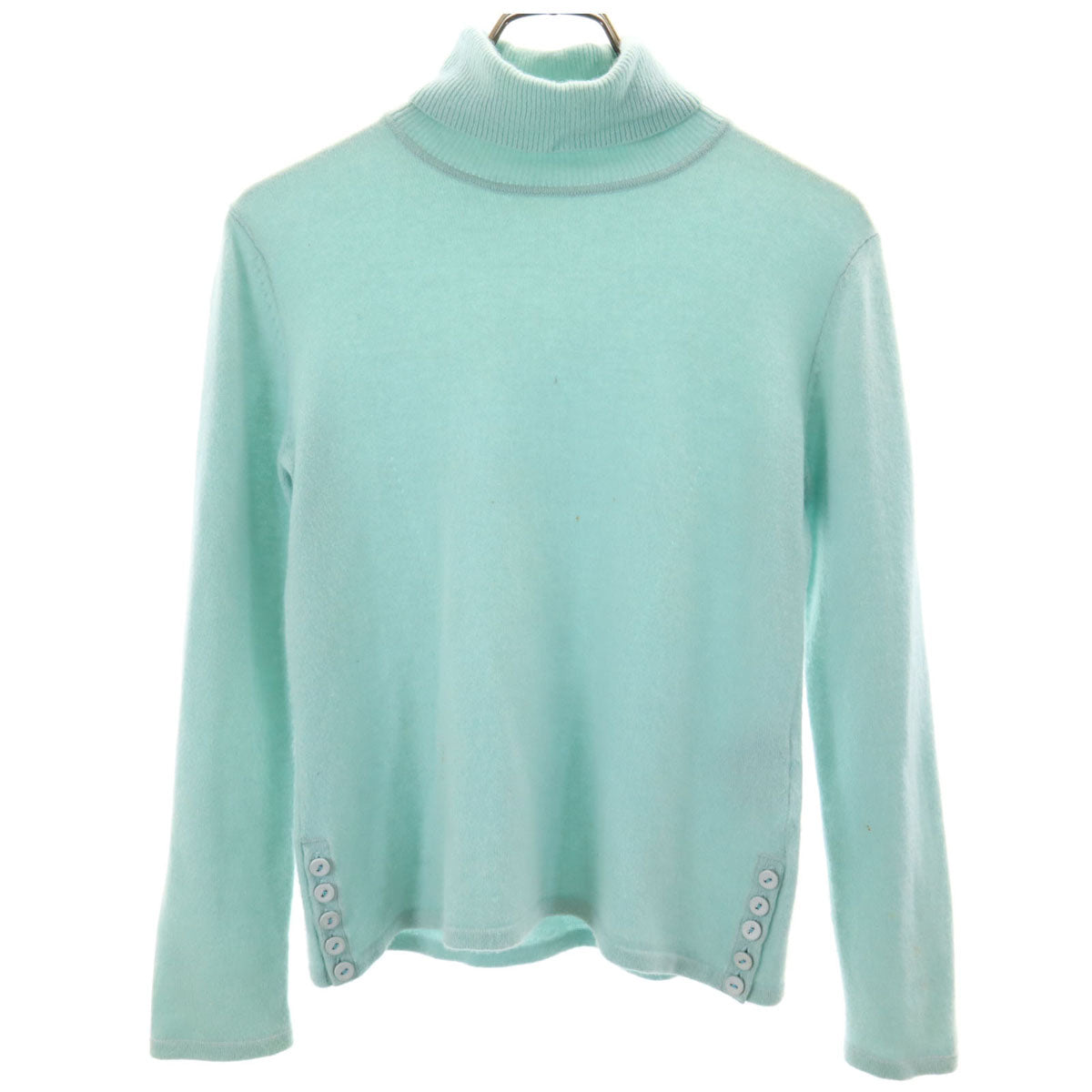 LANVIN COLLECTION ランバン コレクション カシミヤ100％ 長袖 タートルネック セーター 38 ミント系 ニット レディース