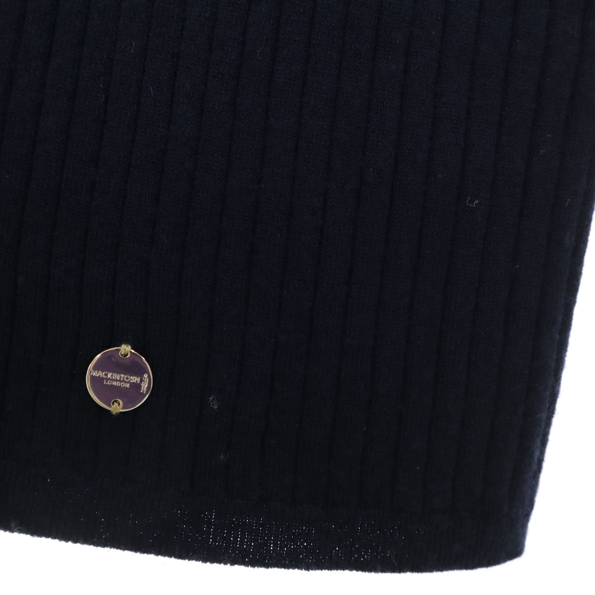 MACKINTOSH LONDON マッキントッシュロンドン 長袖 リブ ニットカーディガン 44 ネイビー レディース