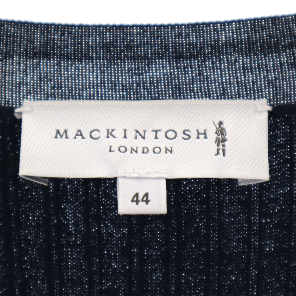 MACKINTOSH LONDON マッキントッシュロンドン 長袖 リブ ニットカーディガン 44 ネイビー レディース