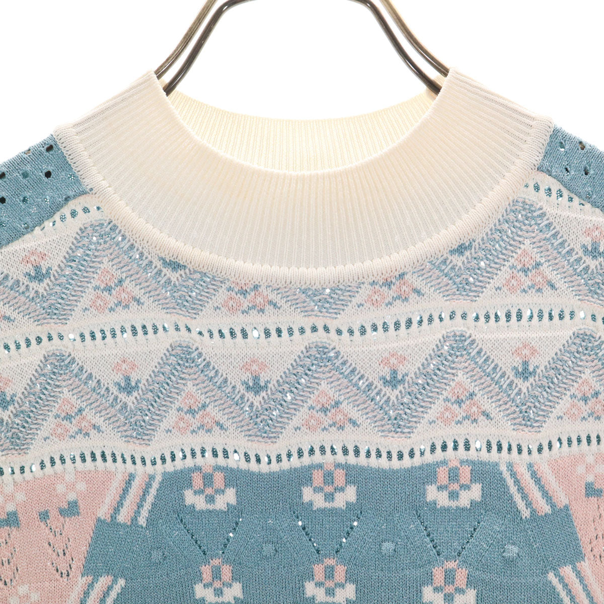 Mame Kurogouchi マメ クロゴウチ 日本製 半袖 ニット 1 ホワイト系 レディース