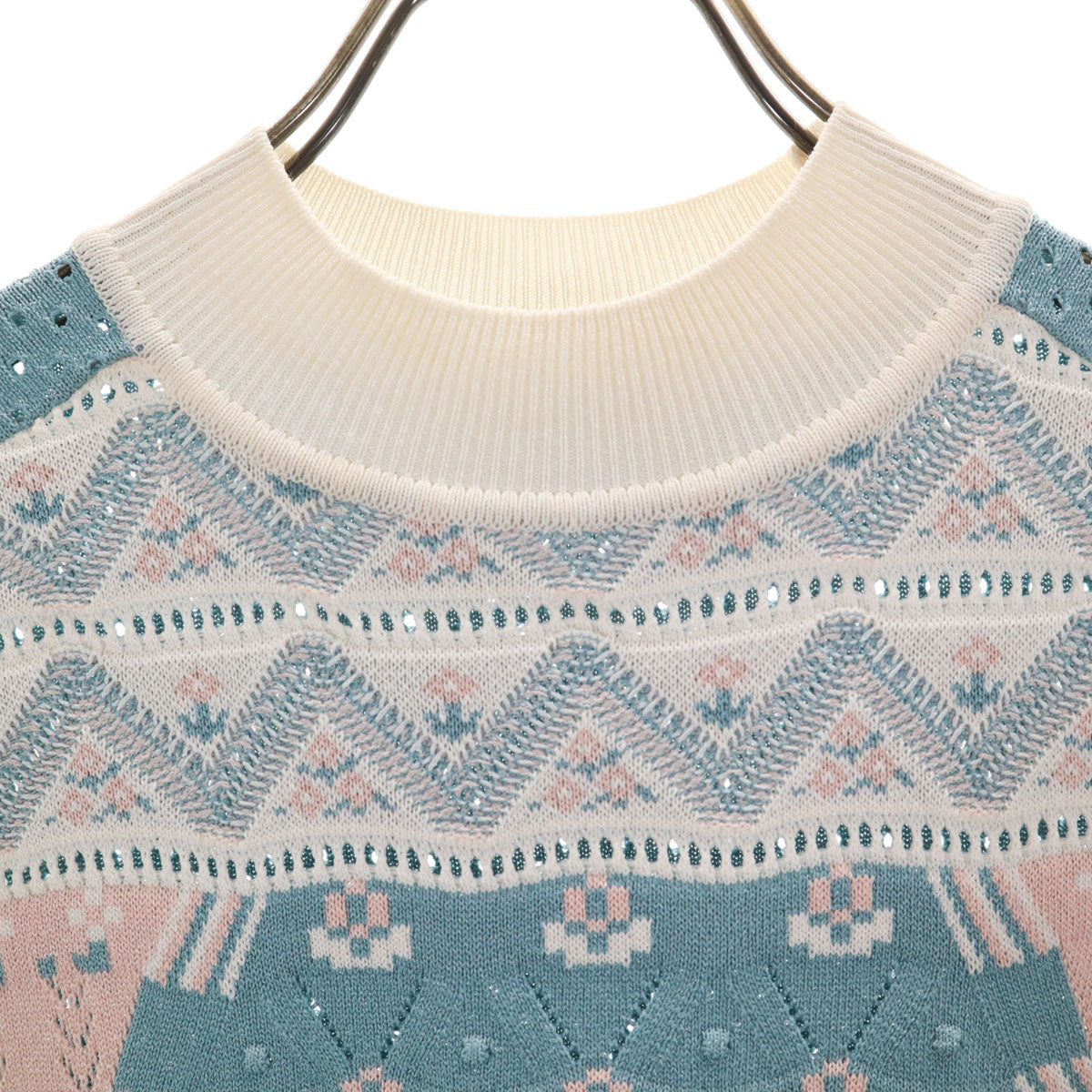 Mame Kurogouchi マメ クロゴウチ 日本製 半袖 ニット 1 ホワイト系 レディース