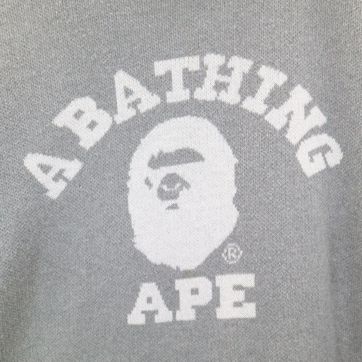 A BATHING APE アベイシングエイプ 日本製 半袖 ニット L グレー系 メンズ