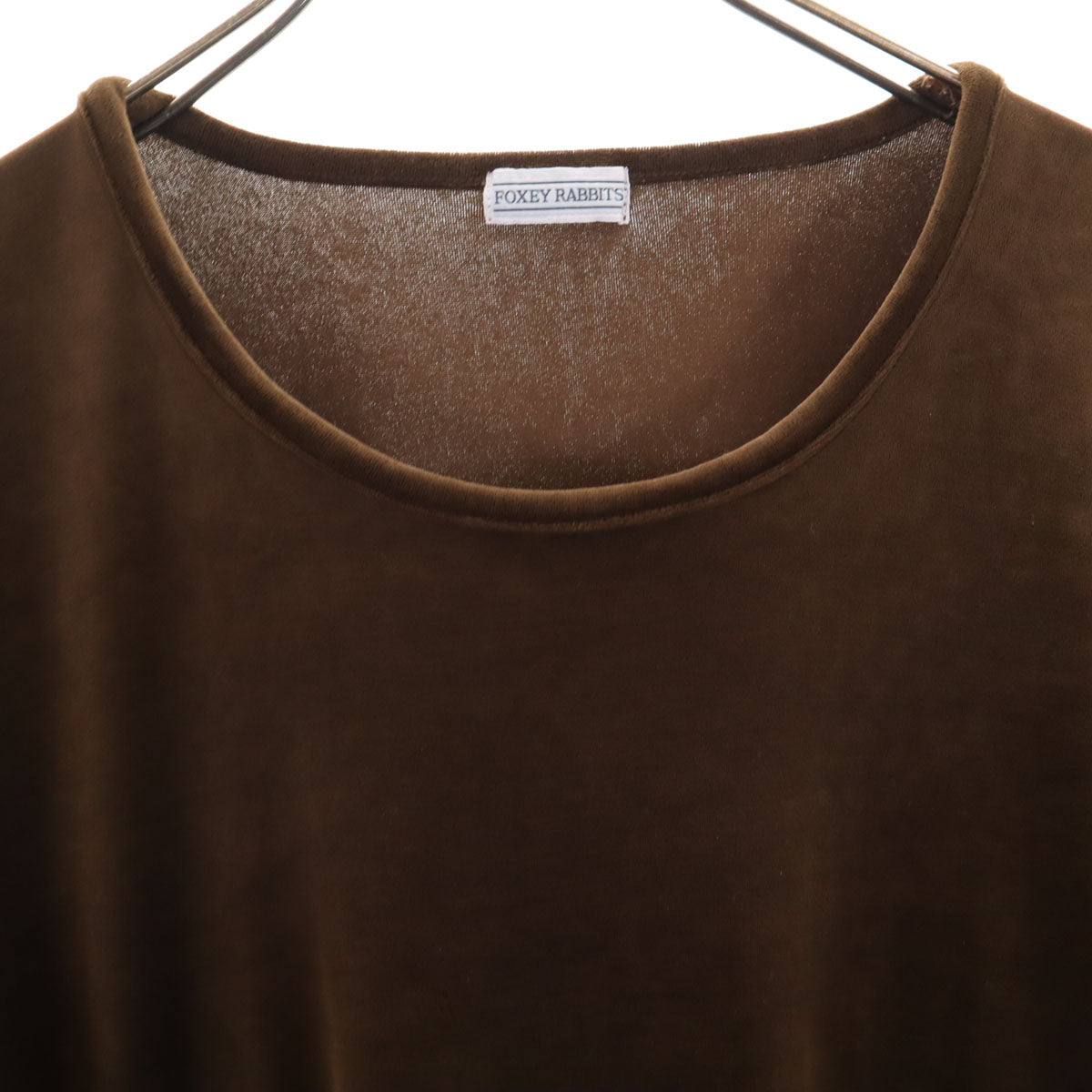 FOXEY フォクシー 日本製 半袖 ベロア Tシャツ ブラウン系 RABBITS レディース