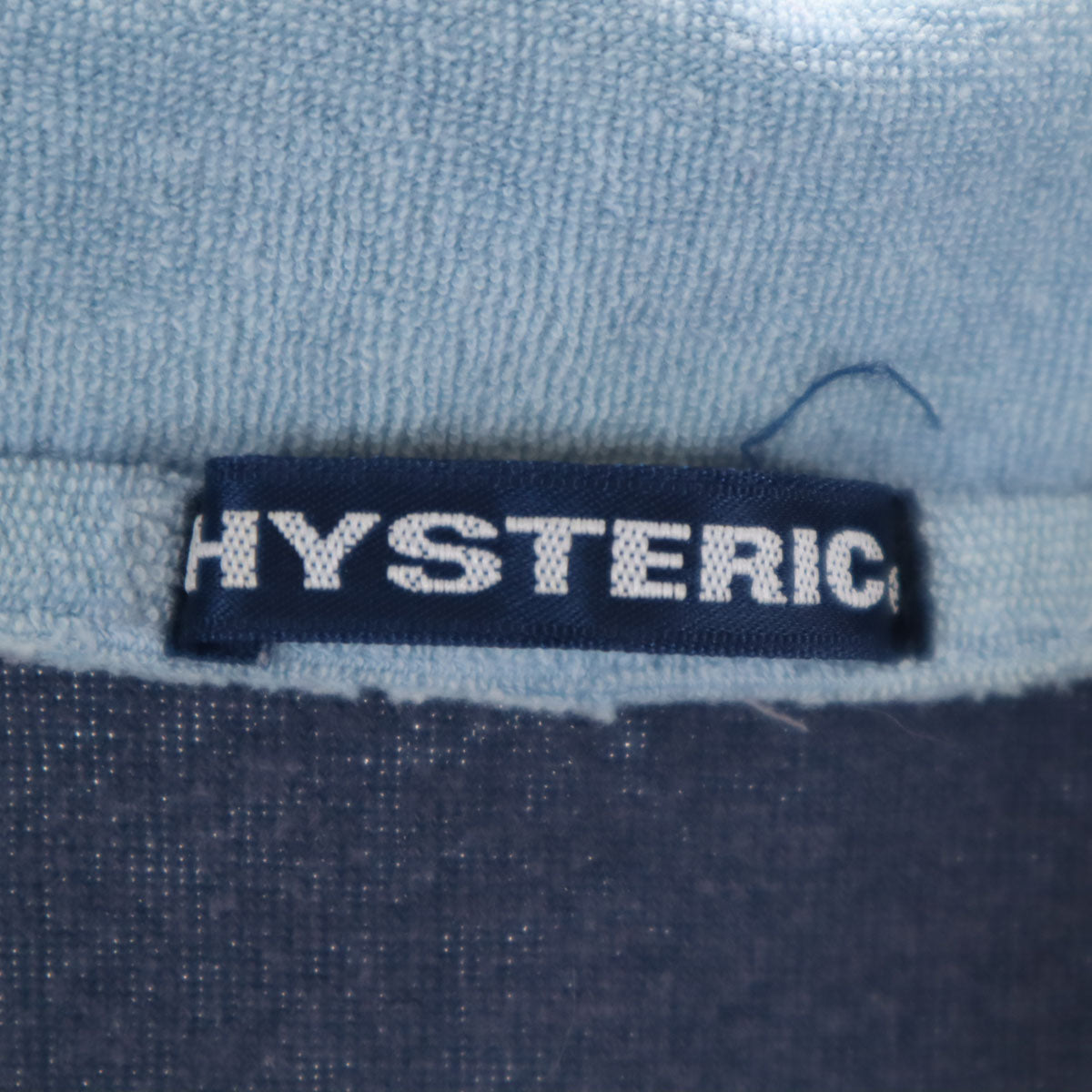 HYSTERIC ヒステリック 日本製 長袖 Vネック パイル地 ポロシャツ F ネイビー ヒステリックグラマー レディース