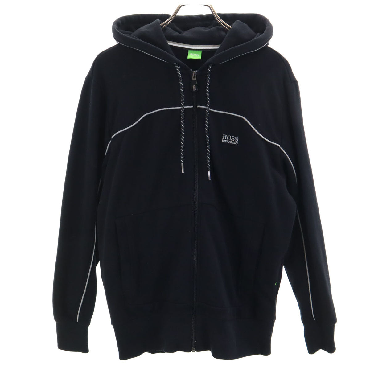 BOSS HUGO BOSS ボスヒューゴボス 長袖 ジップパーカー M ブラック メンズ