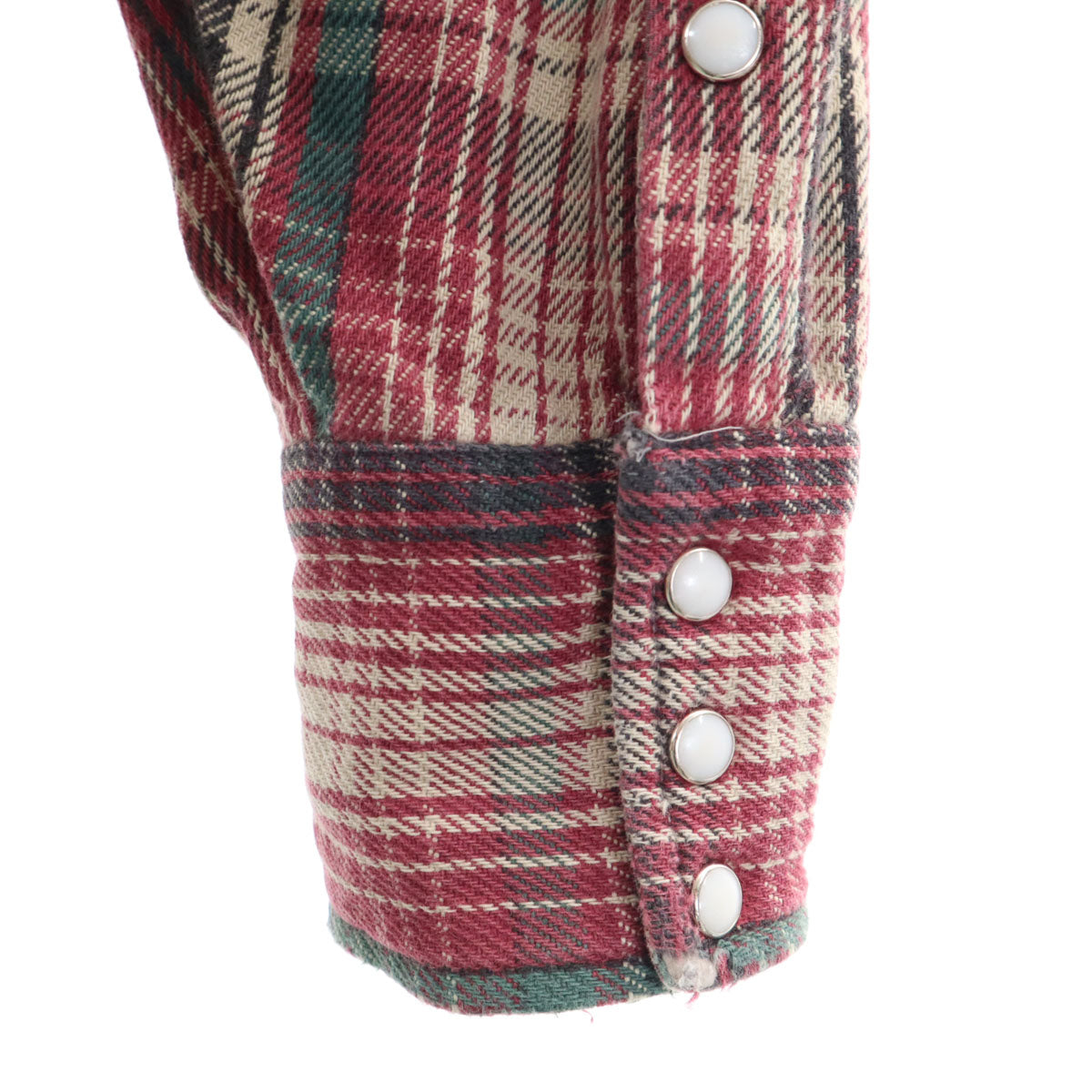 Wrangler ラングラー 90s オールド チェック柄 長袖 ウエスタンシャツ XL レッド系 メンズ