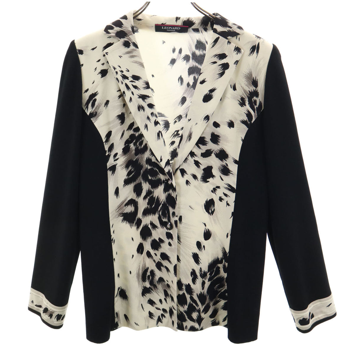 LEONARD レオナール 日本製 総柄 ジャケット 42 アイボリー レディース