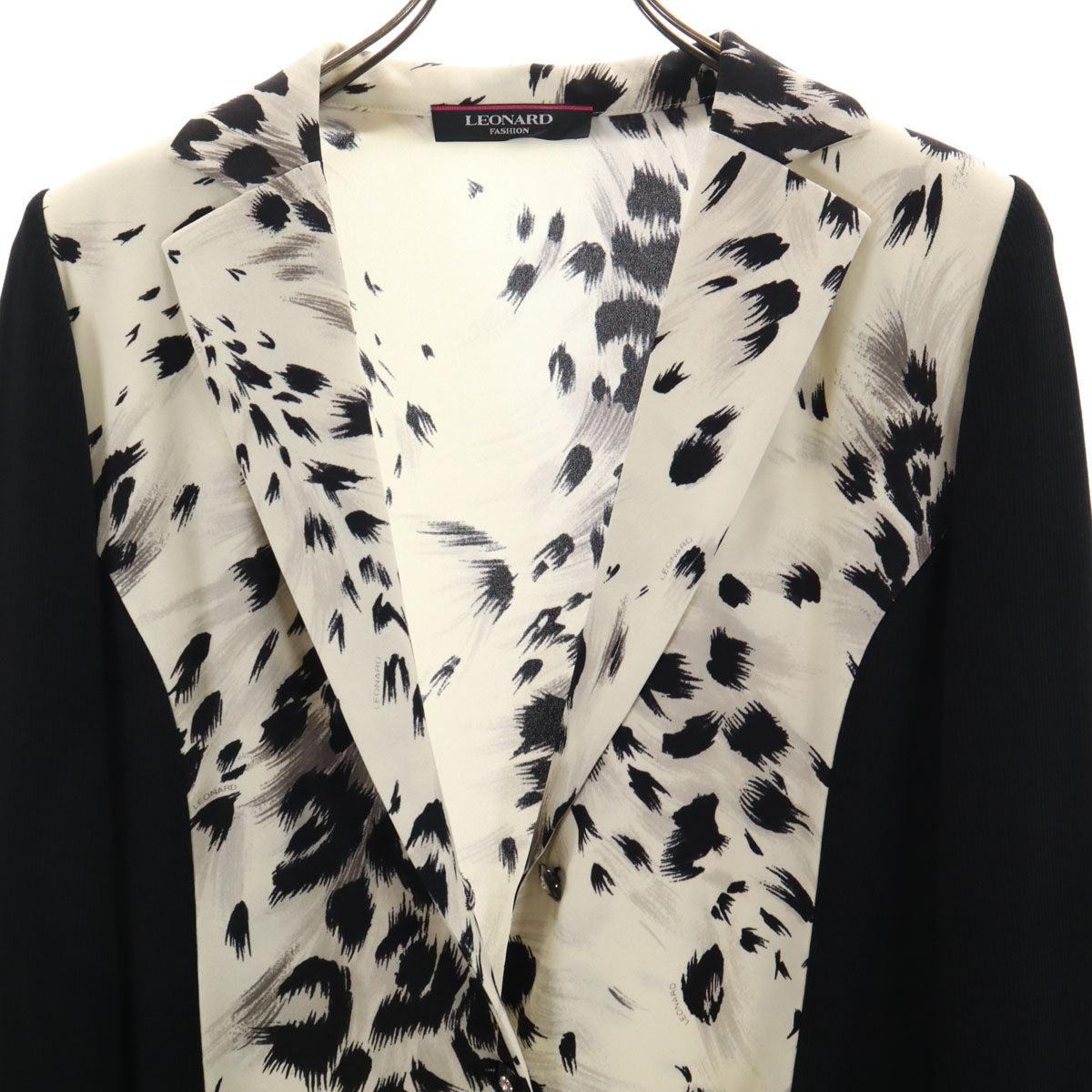 LEONARD レオナール 日本製 総柄 ジャケット 42 アイボリー レディース