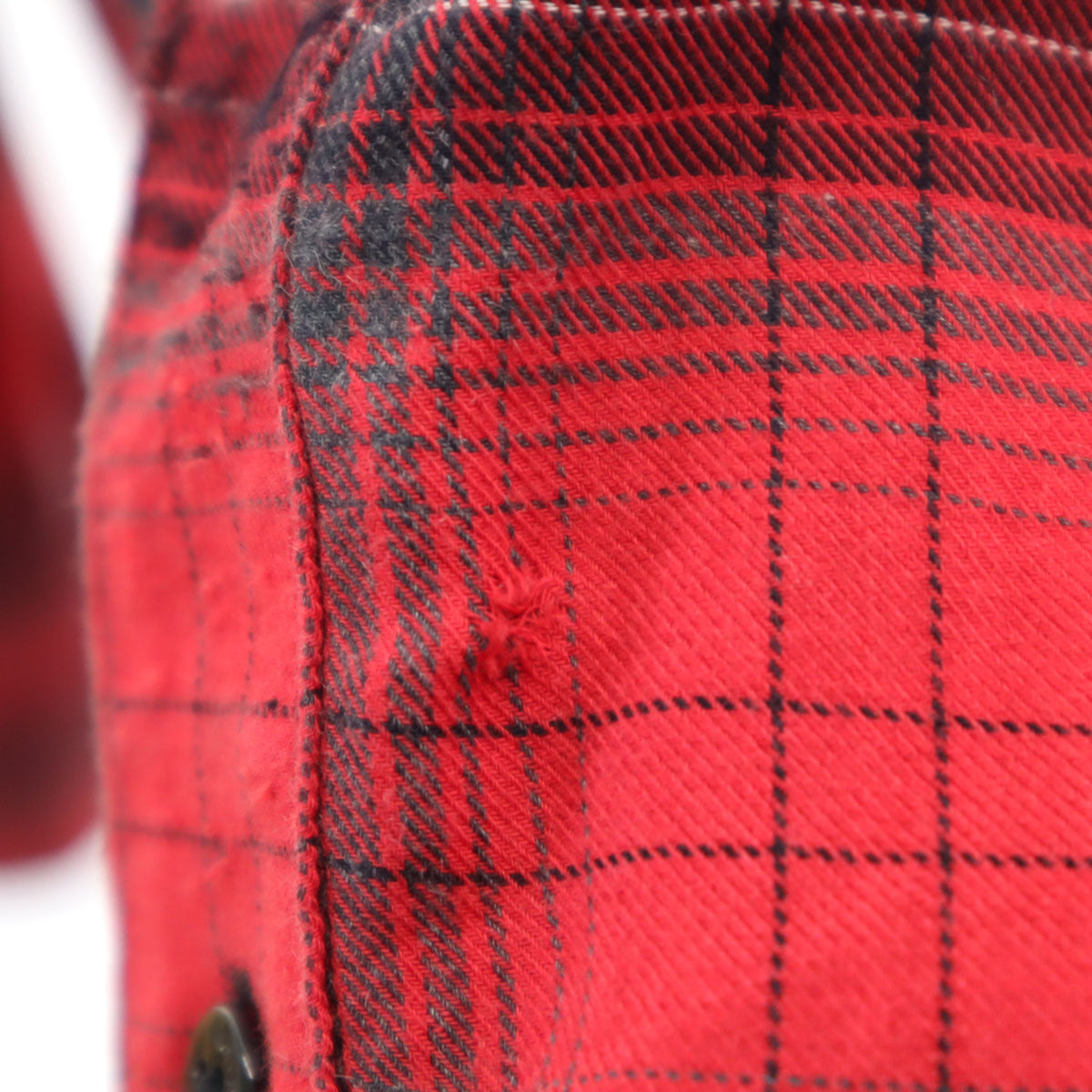 AMIRI アミリ USA製 カシミヤブレンド チェック柄 長袖 カットオフ加工 シャツ S レッド系 メンズ