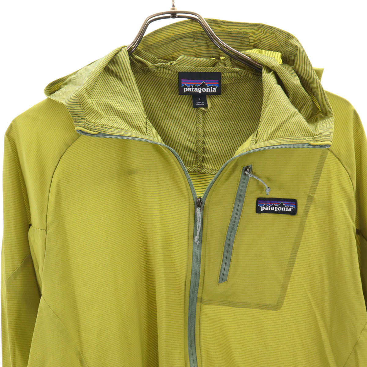 patagonia パタゴニア フーディニ エア ジャケット S 黄緑系 アウトドア 24010FA23 ポケッタブル メンズ