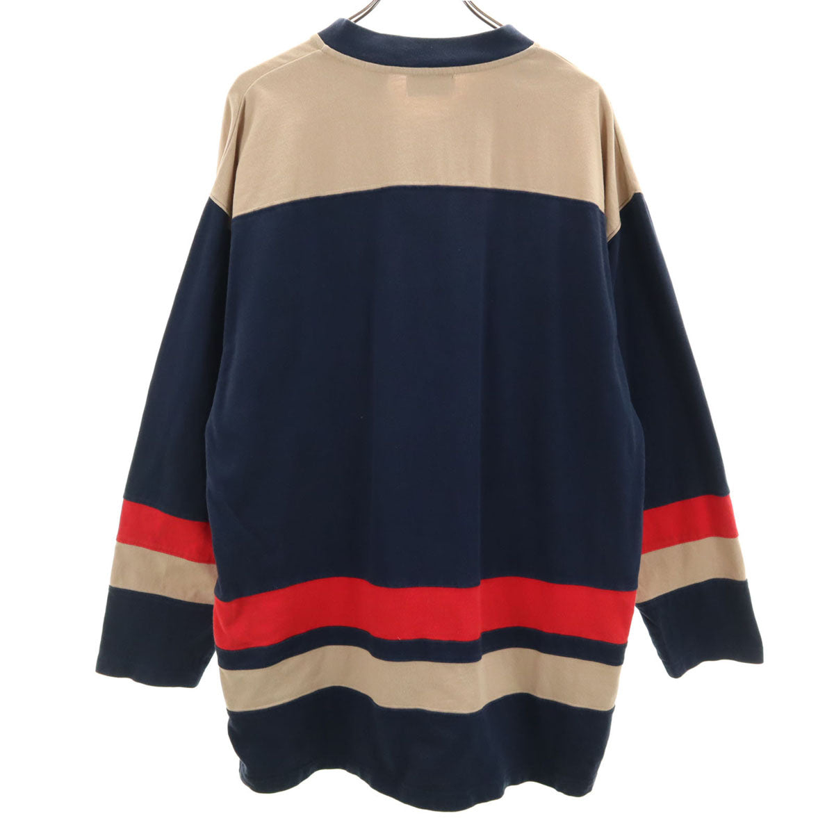 FILA フィラ 90s オールド 長袖 Vネック Tシャツ L ネイビー ロンT メンズ