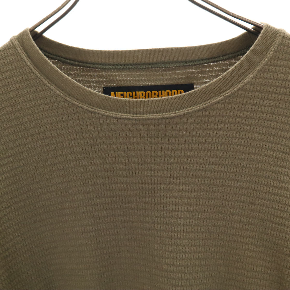 NEIGHBORHOOD ネイバーフッド 日本製 長袖 ワッフル Tシャツ S オリーブ系 ロンT メンズ