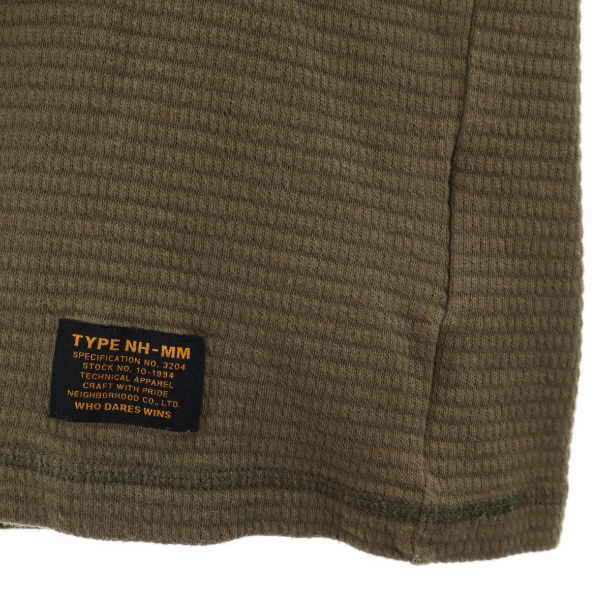 NEIGHBORHOOD ネイバーフッド 日本製 長袖 ワッフル Tシャツ S オリーブ系 ロンT メンズ