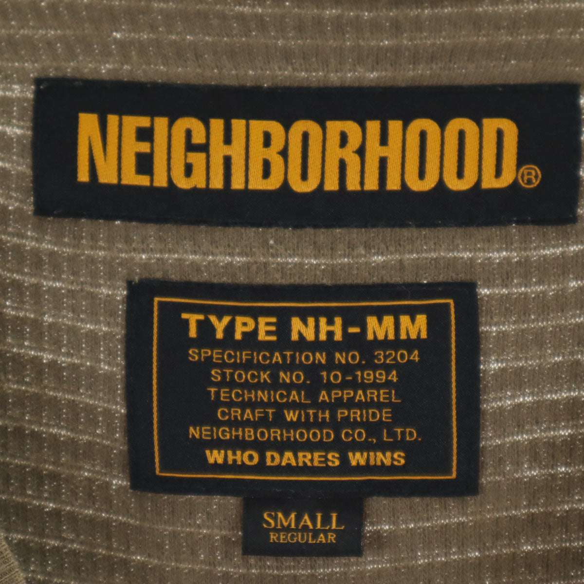 NEIGHBORHOOD ネイバーフッド 日本製 長袖 ワッフル Tシャツ S オリーブ系 ロンT メンズ