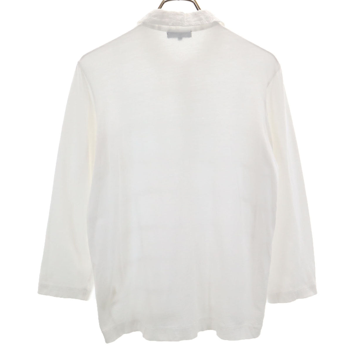 tricot COMME des GARCONS トリココムデギャルソン 7分袖 レースパッチワーク切替 シャツ M ホワイト レディース