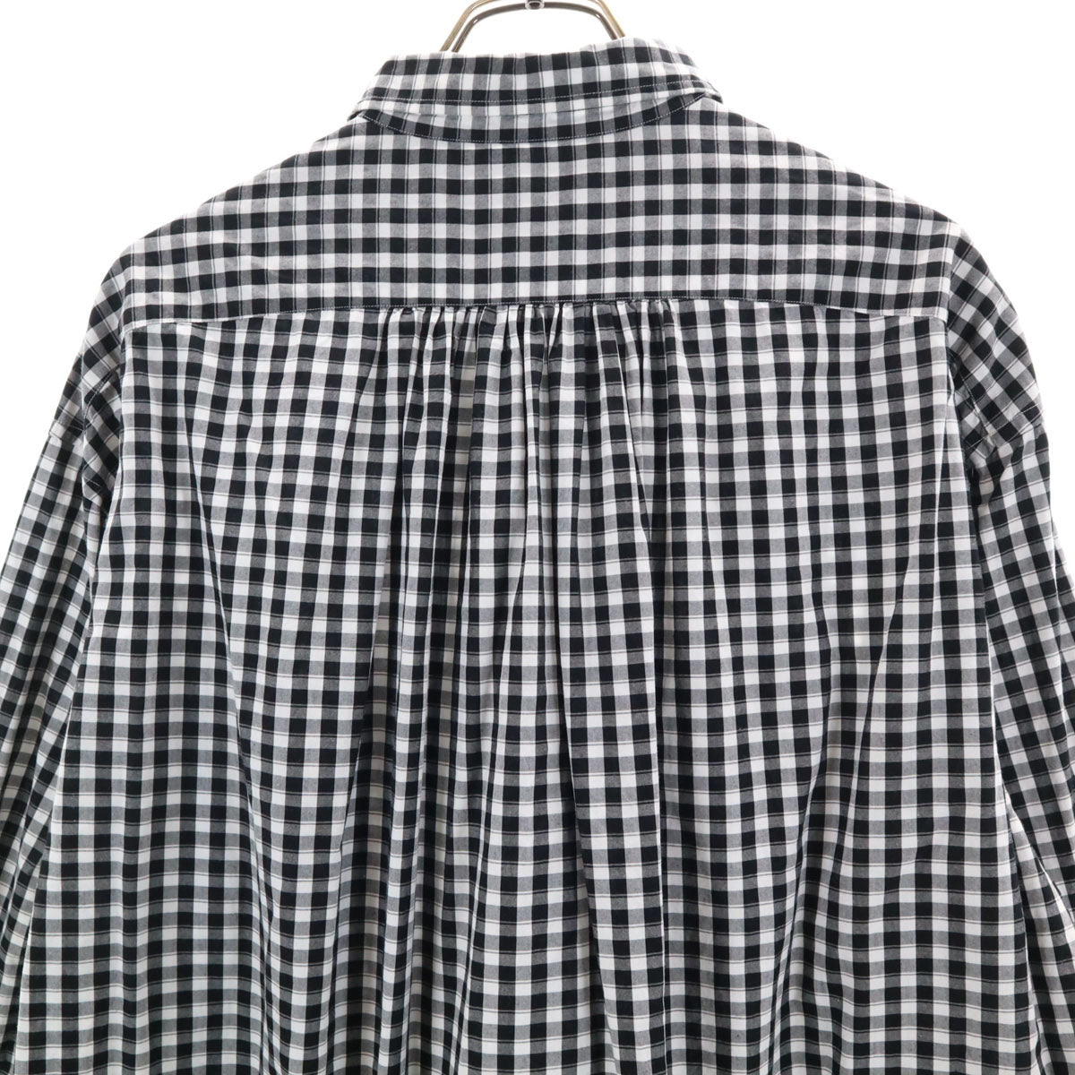 PORTER CLASSIC ポータークラシック 日本製 ギンガムチェック 長袖 ROLL UP シャツ L ブラック メンズ