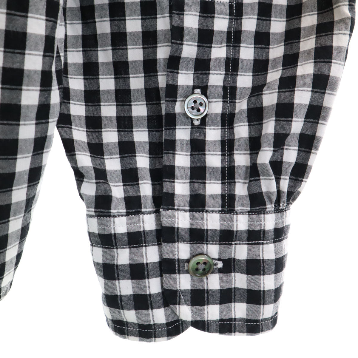 PORTER CLASSIC ポータークラシック 日本製 ギンガムチェック 長袖 ROLL UP シャツ L ブラック メンズ