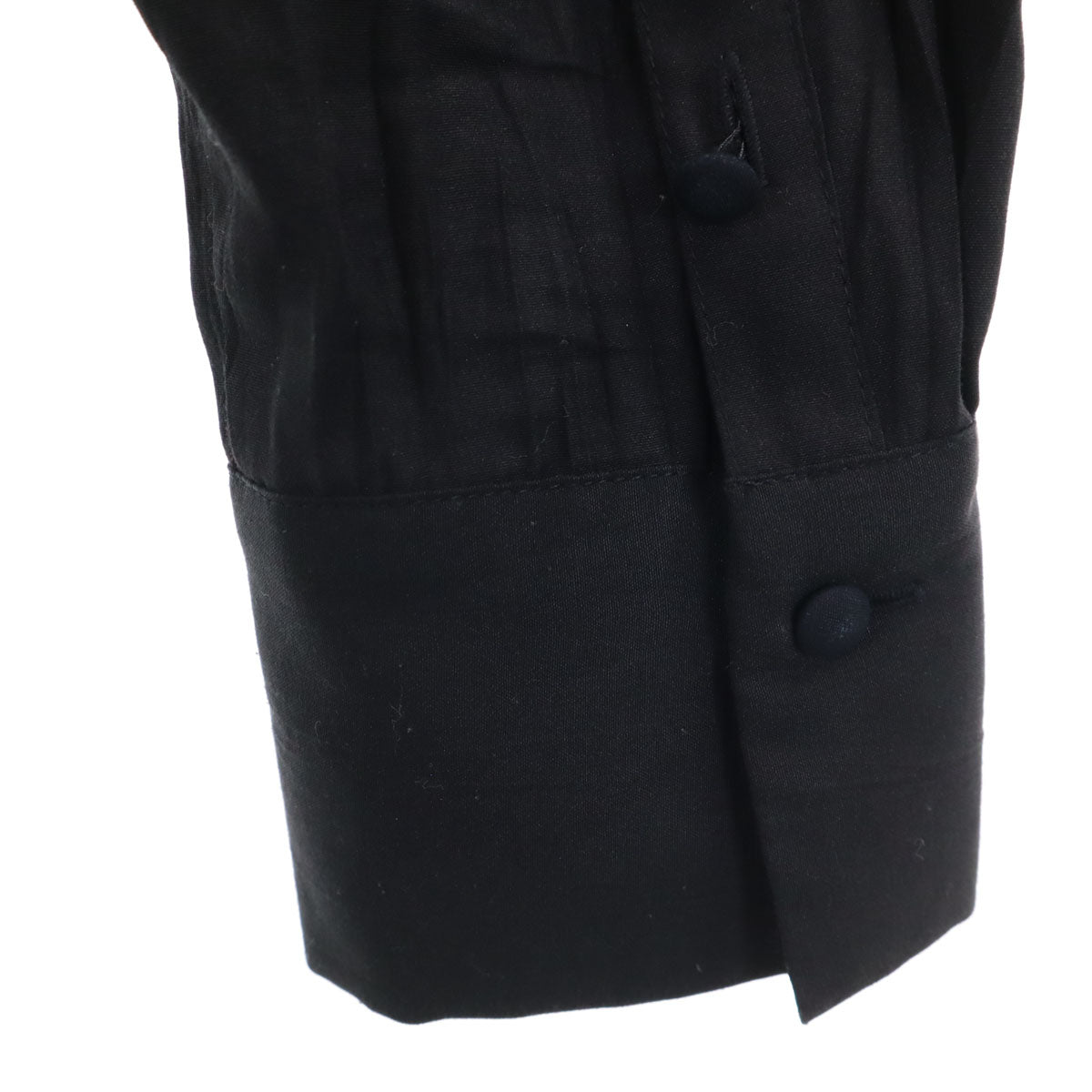 LANVIN en Bleu ランバンオンブルー 長袖 ワッシャー加工 ショート丈 ブラウス 38 ブラック シャツ レディース