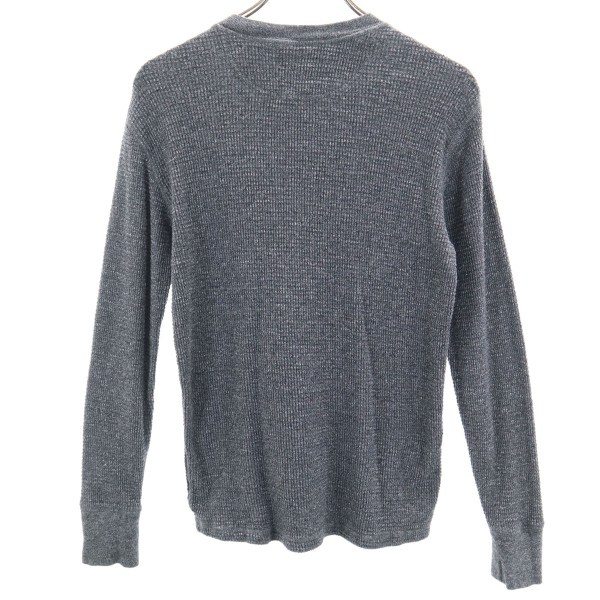ダブルアールエル RRL 長袖 ヘンリーネック ワッフル ニット XS グレー Ralph Lauren ラルフローレン メンズ