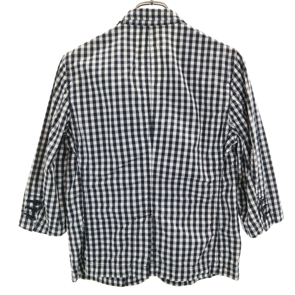 BLACK COMME des GARCONS ブラックコムデギャルソン 日本製 チェック柄 ジャケット M ホワイト レディース