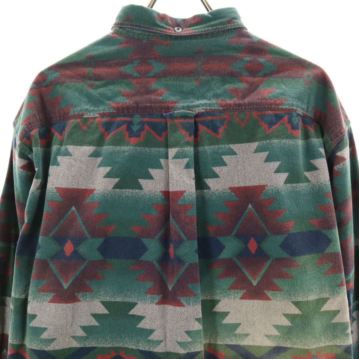 CABELA'S カベラス 総柄 長袖 ボタンダウンシャツ L グリーン系 アウトドア メンズ