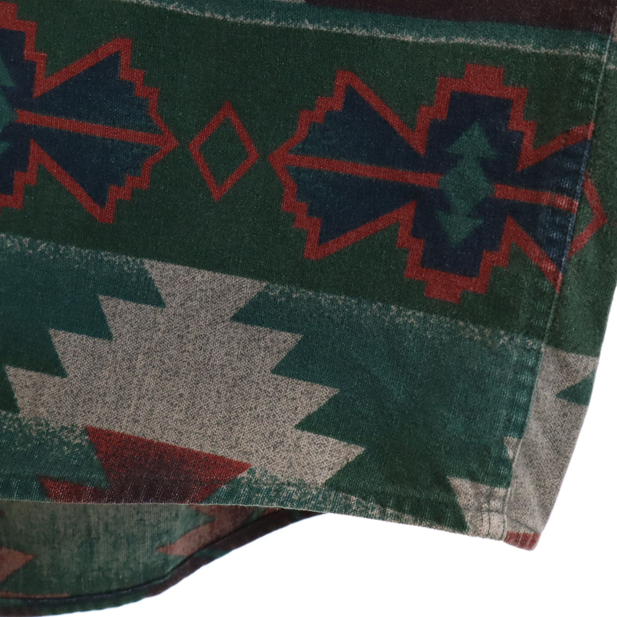 CABELA'S カベラス 総柄 長袖 ボタンダウンシャツ L グリーン系 アウトドア メンズ