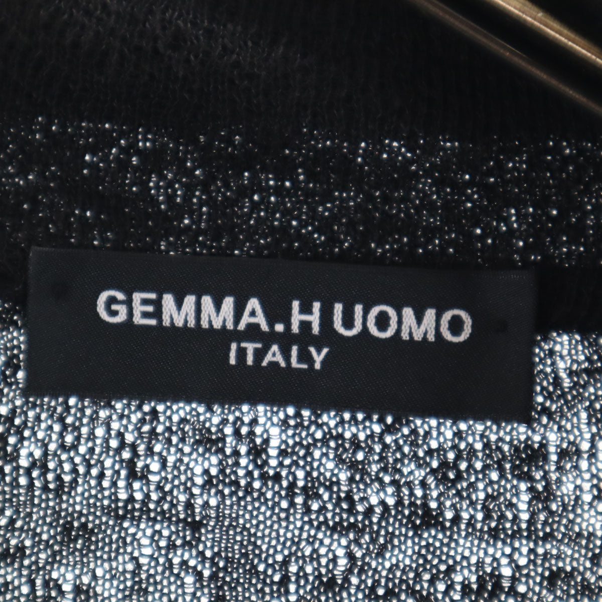 GEMMA.H UOMO ジャンマアッカウォモ イタリア製 リネン スカル 長袖 ニットカーディガン S ブラック メンズ