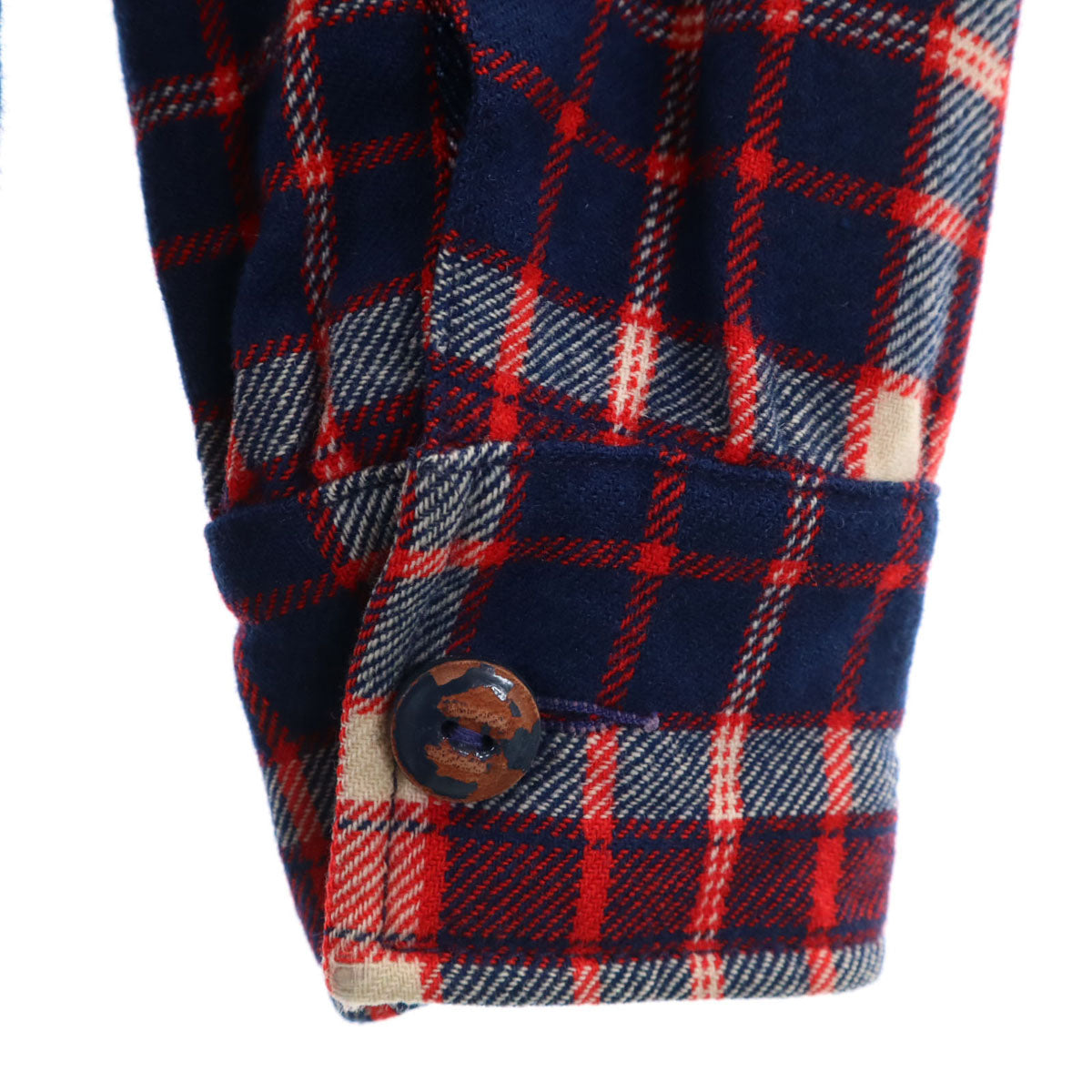 knock abouts by PENDLETON ノックアバウツ バイ ペンドルトン 80s USA製 ヴィンテージ チェック柄 長袖 ウールシャツ ネイビー レディース