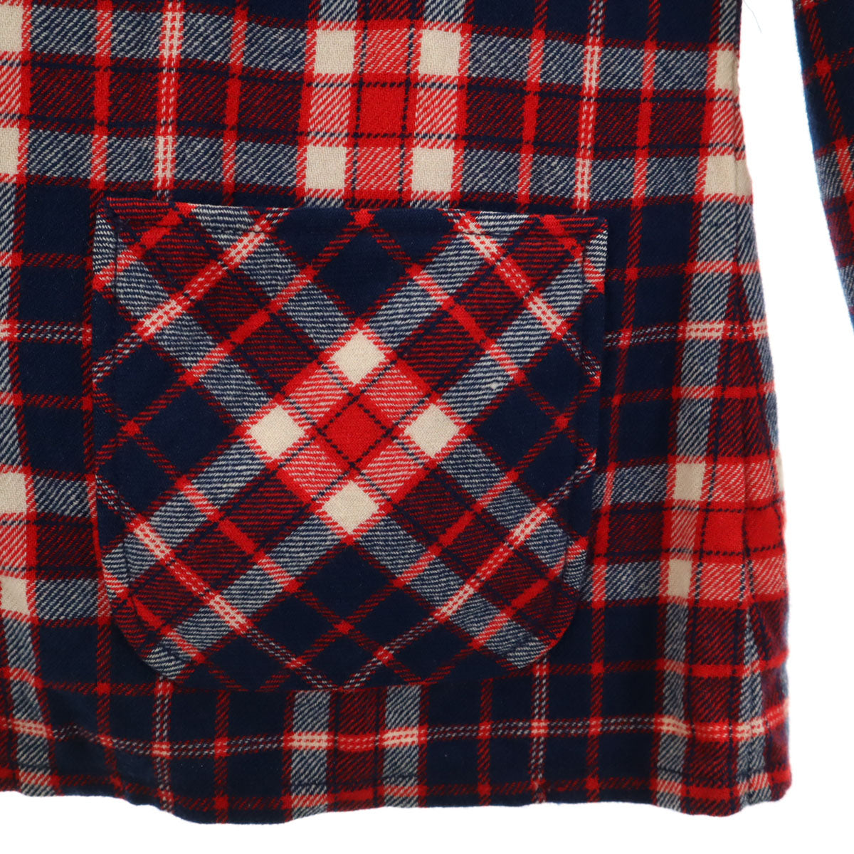 knock abouts by PENDLETON ノックアバウツ バイ ペンドルトン 80s USA製 ヴィンテージ チェック柄 長袖 ウールシャツ ネイビー レディース