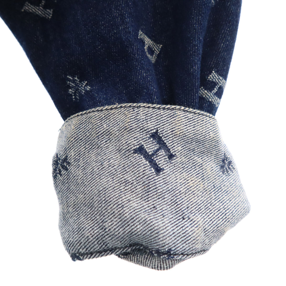 PINK HOUSE ピンクハウス 総柄 デニムジャケット M インディゴ ジージャン トラッカー レディース