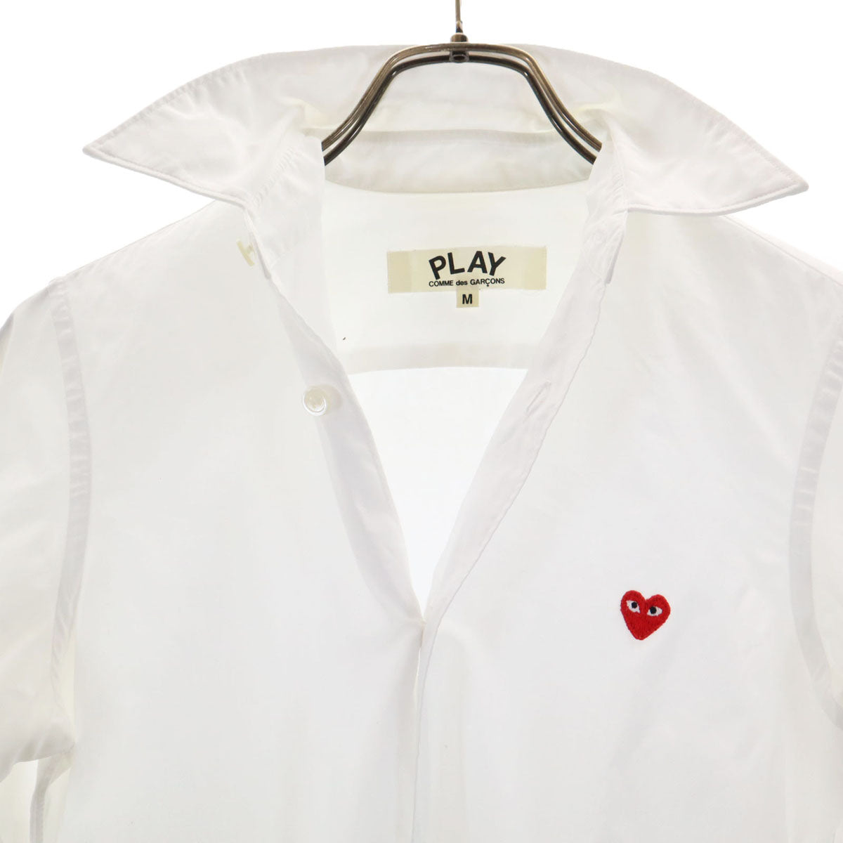 PLAY COMME des GARCONS プレイコムデギャルソン 日本製 長袖 シャツ M ホワイト レディース