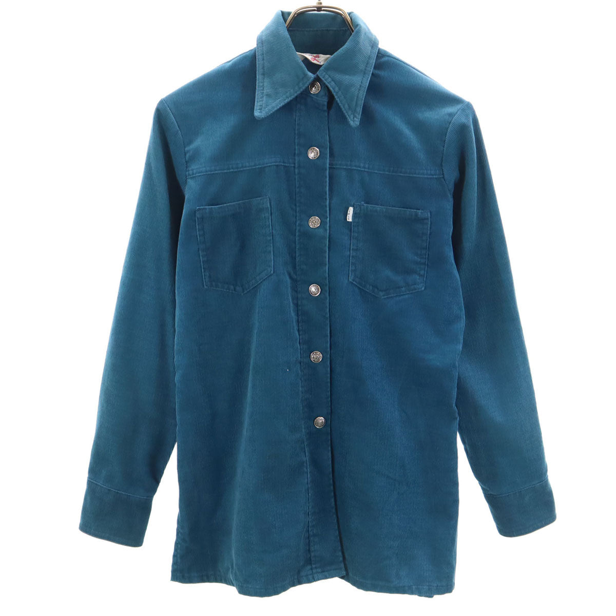 Levi's リーバイス 70s 80s ヴィンテージ 長袖 コーデュロイシャツ 青紺 レディース