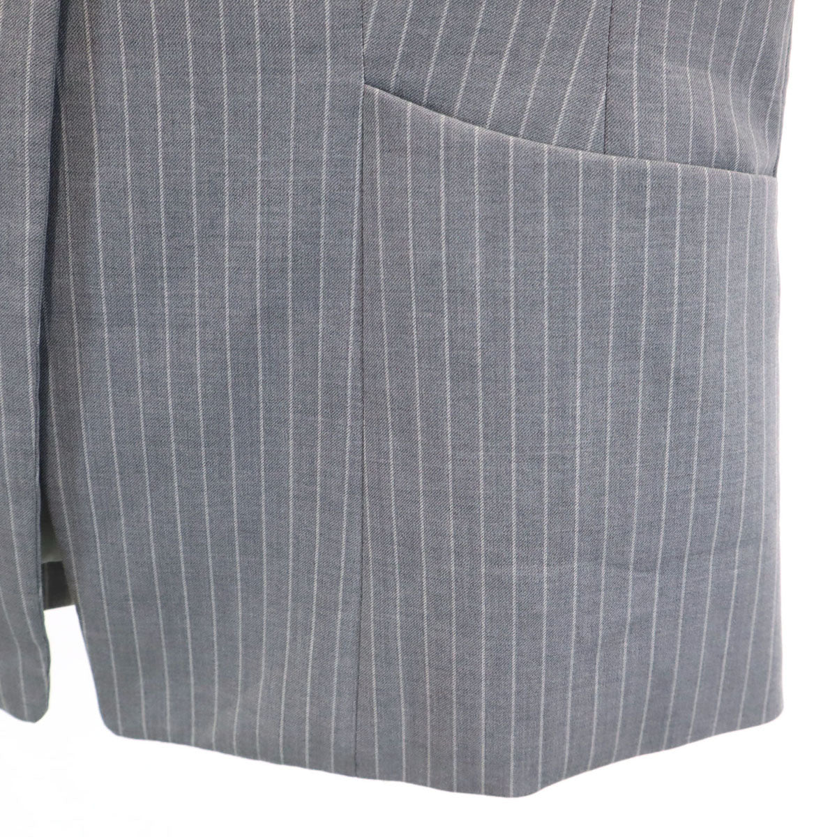 銀座マギー ストライプ柄 ロロピアーナ スカートスーツ 上下 セットアップ 42 グレー x Loro Piana レディース