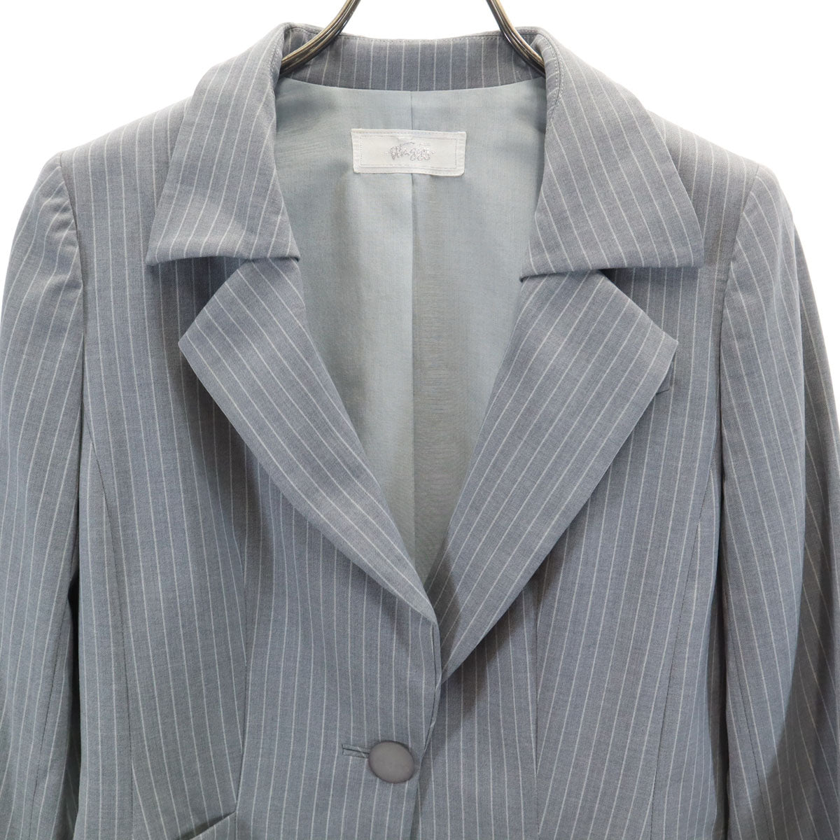 銀座マギー ストライプ柄 ロロピアーナ スカートスーツ 上下 セットアップ 42 グレー x Loro Piana レディース