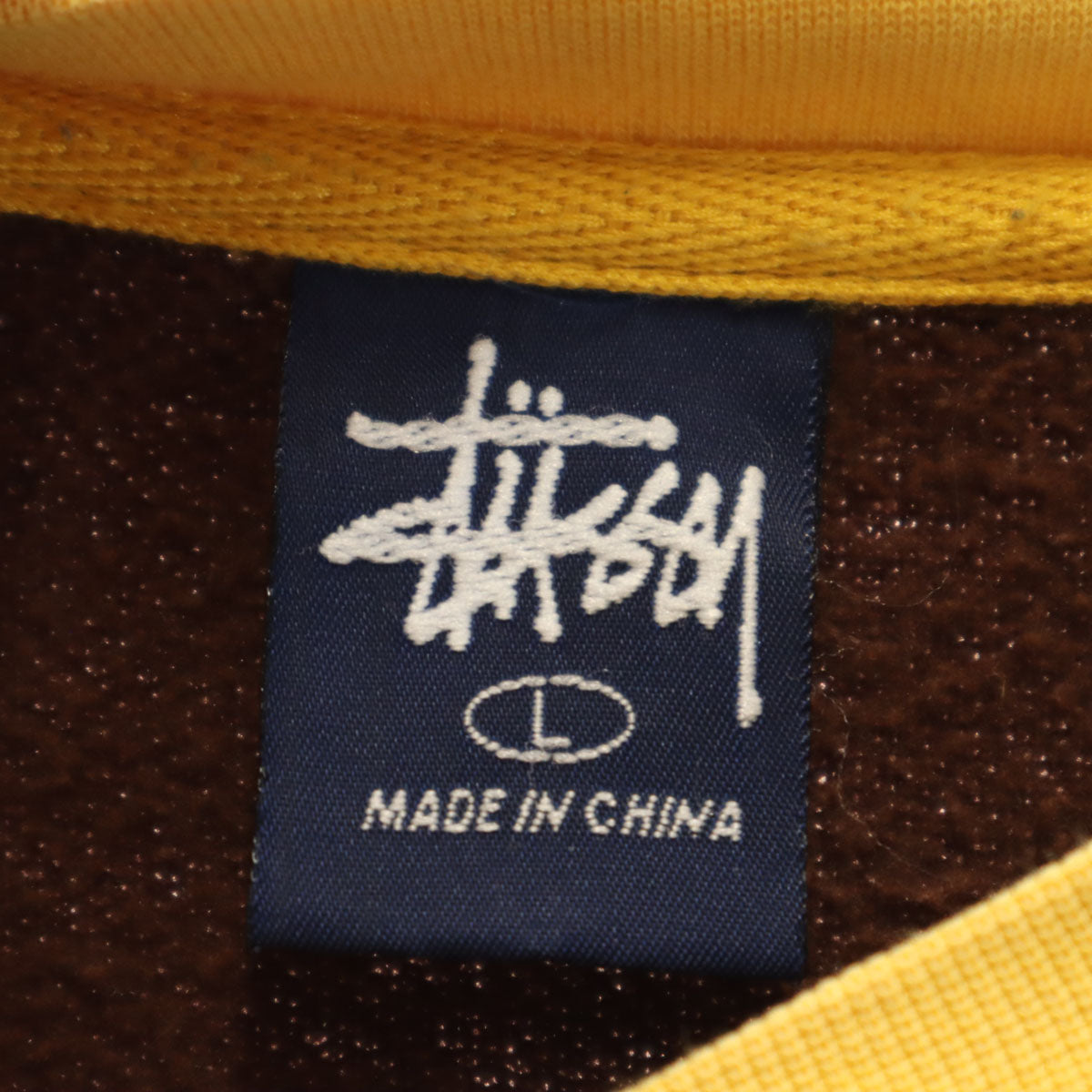 STUSSY ステューシー 90s 紺タグ オールド 長袖 スウェット トレーナー L ブラウン メンズ