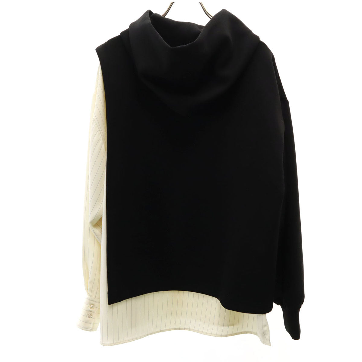 未使用 CULLNI クルニ 日本製 長袖 シャツレイヤード パーカー 1 ブラック メンズ