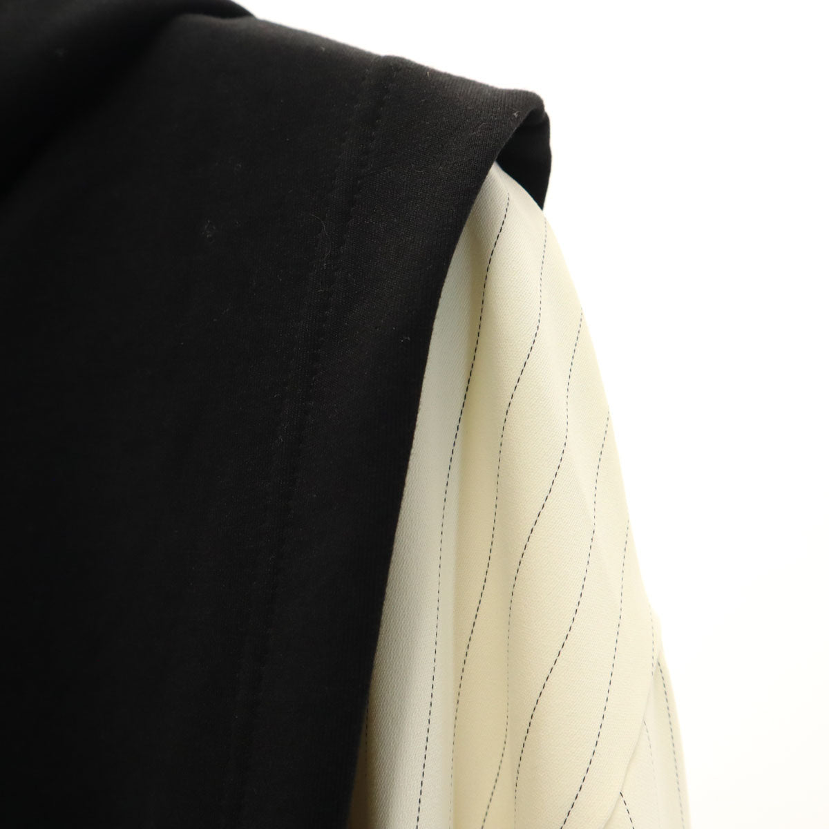 未使用 CULLNI クルニ 日本製 長袖 シャツレイヤード パーカー 1 ブラック メンズ