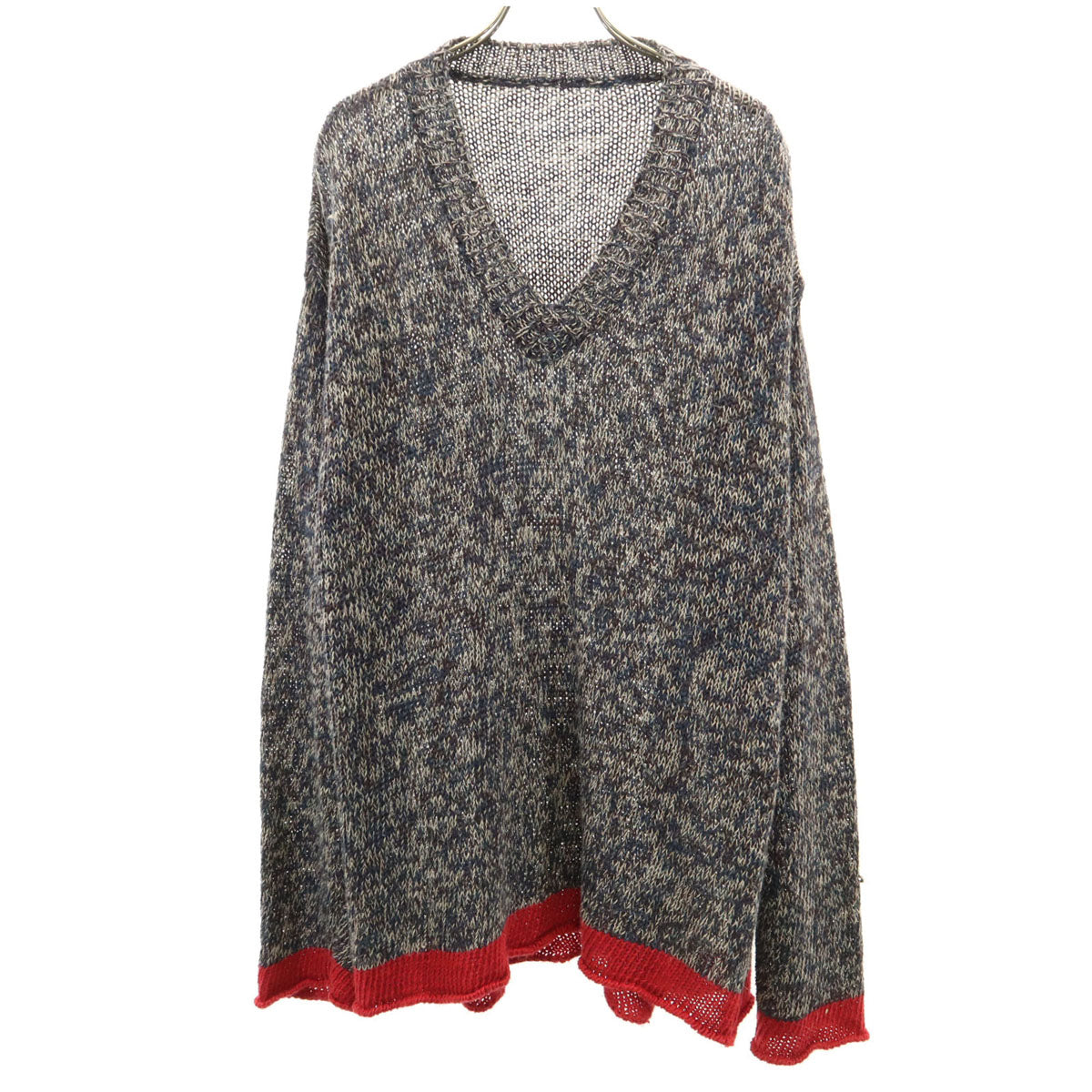 HaaT ハート 日本製 長袖 Vネック セーター 2 ネイビー系 イッセイミヤケ ニット メンズ